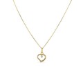 Collar de oro amarillo 9K corazón diamante 0.01CT 42 cm